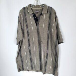 Vintage 1990s Mens Polo Shirt 2XL Knights Sportswear Striped Bowling